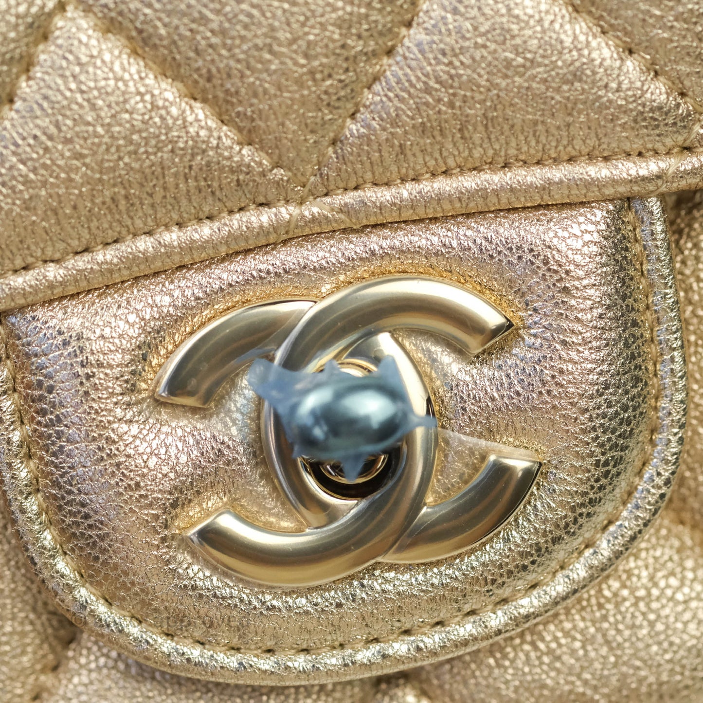 Chanel Classic Quilted Mini Square Gold Lambskin Gold Hardware 21P