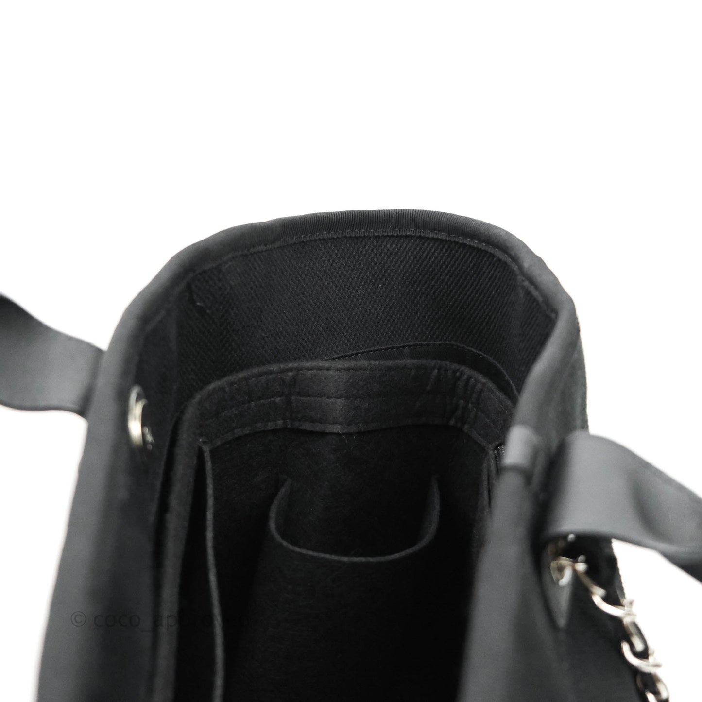 Chanel Medium Deauville Black Canvas Imitation Pearl