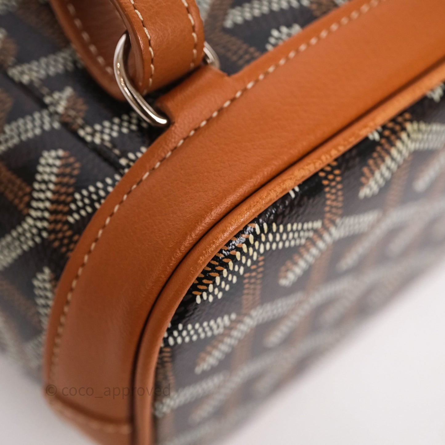 Goyard Mini Alpin Backpack Black/ Tan  Goyardine Calfskin