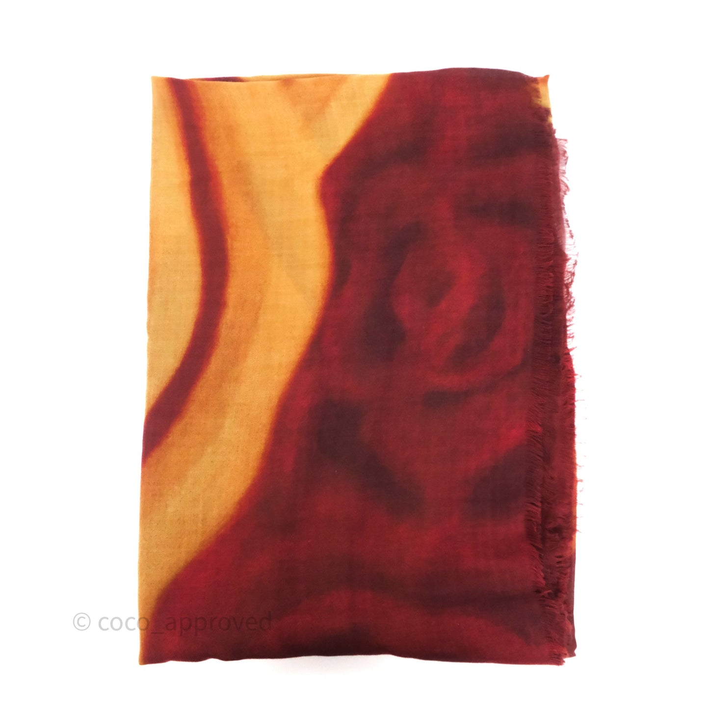 Chanel Horse Print Red/ Gold Cashmere Scarf