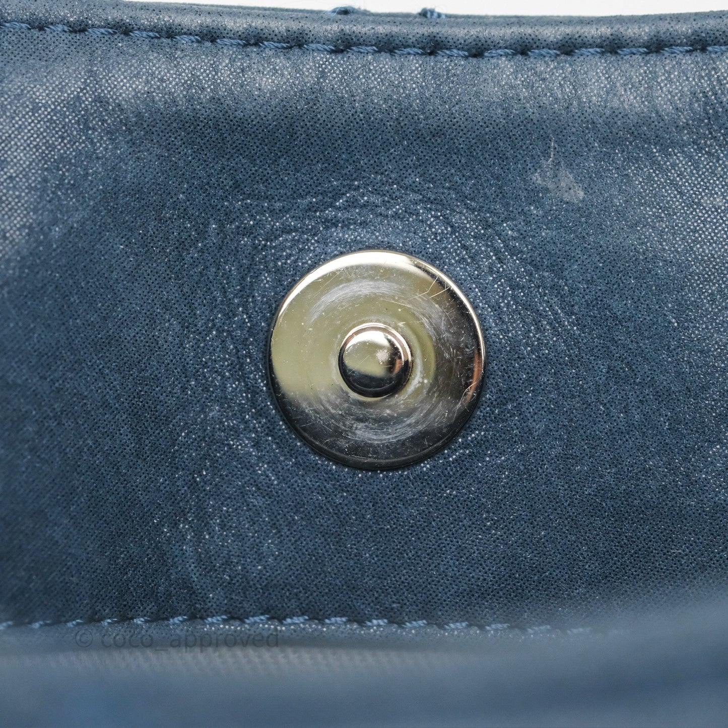 Chanel Small Sea Hit Tote Navy Iridescent Calfskin Silver Hardware