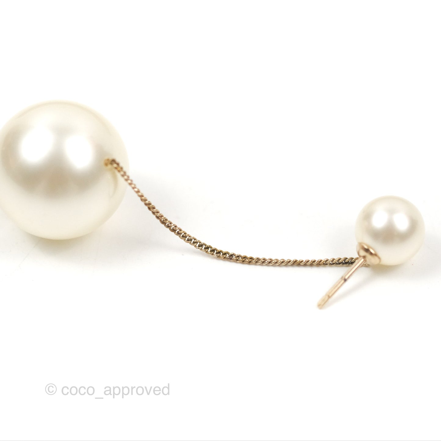Chanel CC Pearl Drop Earrings