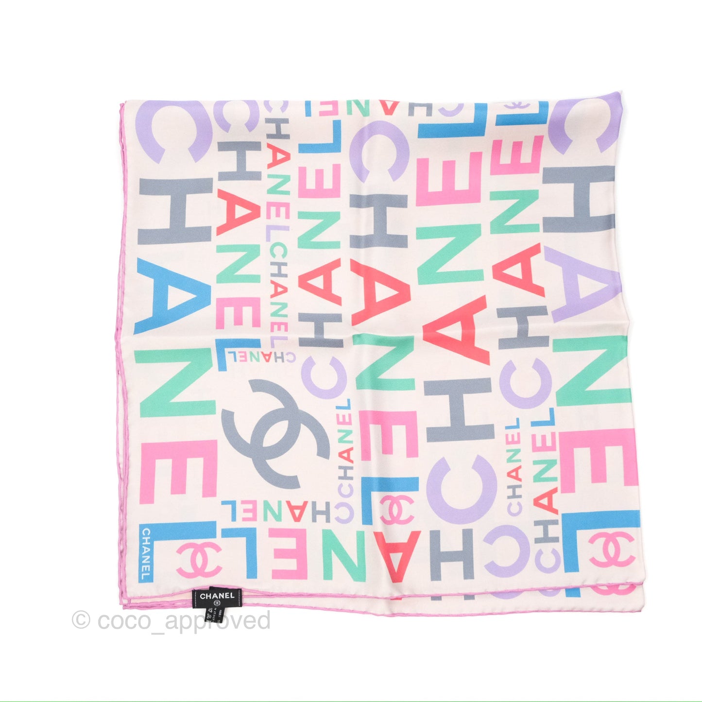 Chanel CC Logo Silk Square Scarf 90
