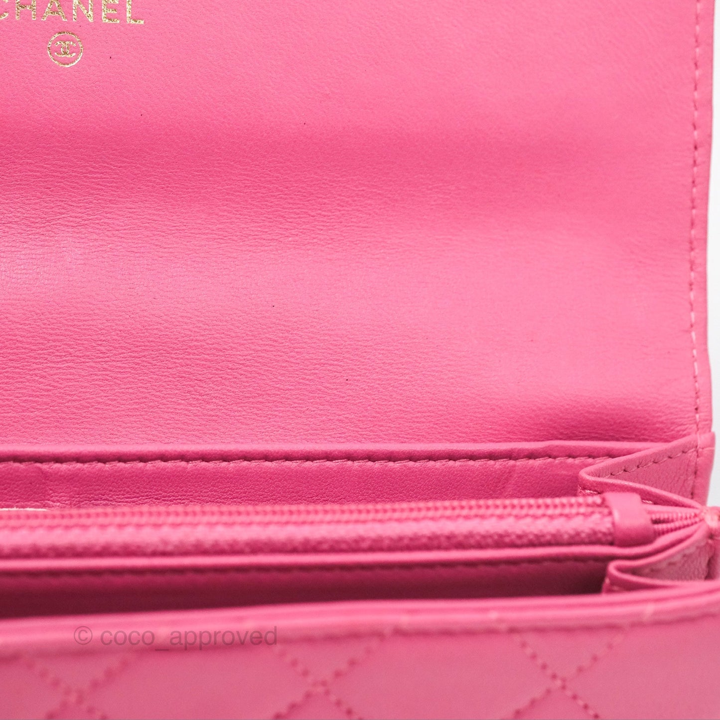 Chanel Classic Quilted Long Wallet Pink Lambskin Gold Hardware