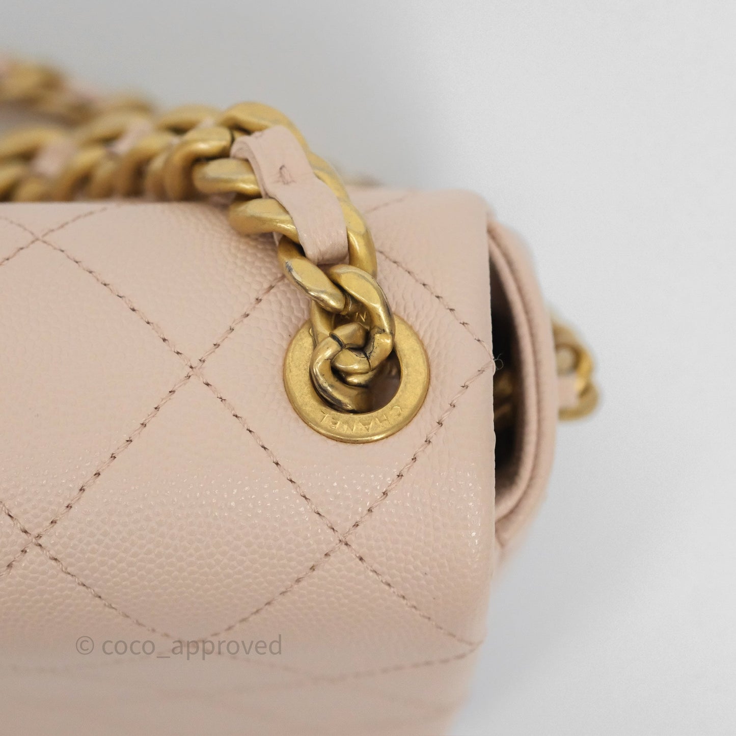 Chanel Small Fashion Therapy Flap Bag Light Pink Caviar Aged Gold Hardware