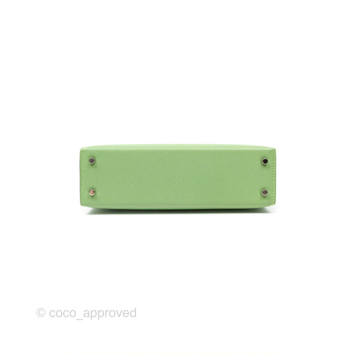 Hermès Mini Kelly II Vert Criquet Epsom Palladium Hardware