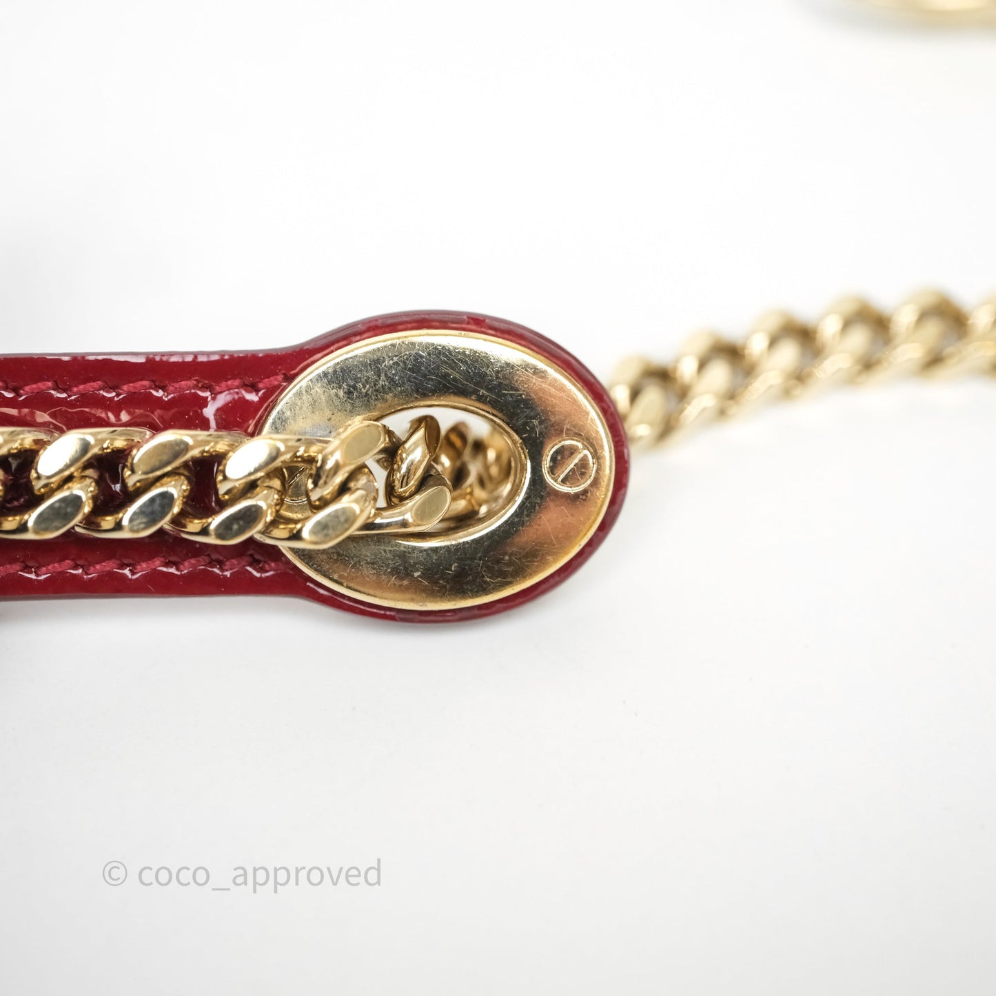 Christian Dior Mini Lady Dior Red Patent Cannage Gold Hardware