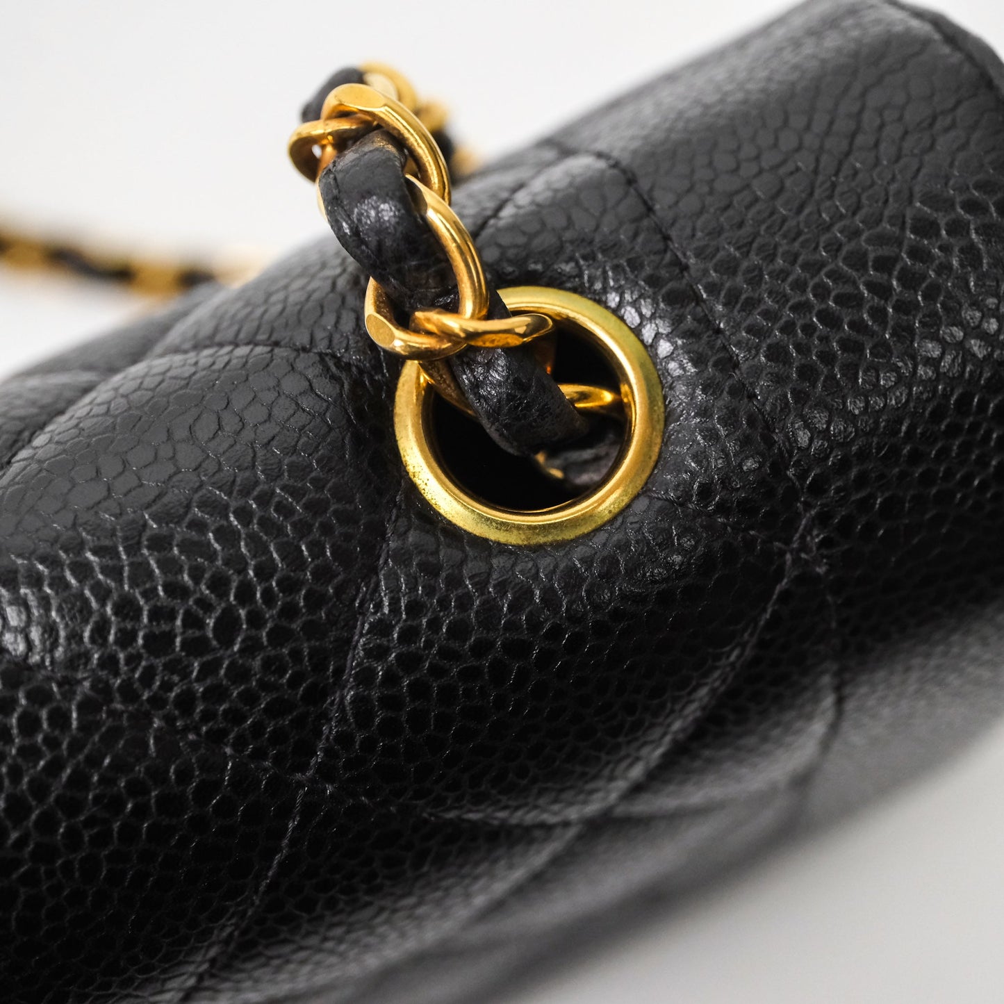 Chanel Vintage Small Classic Diana Flap Bag Black Caviar 24K Gold Hardware