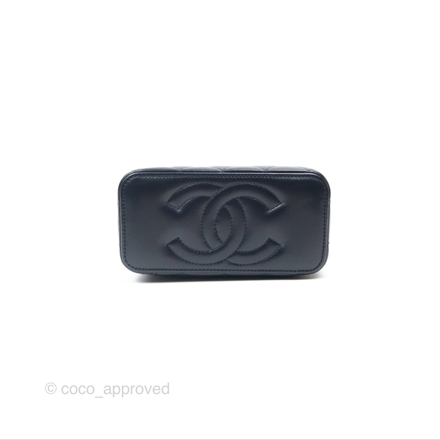 Chanel All Slide Vanity with Adjustable Chain Navy Lambskin Aged Gold Hardware