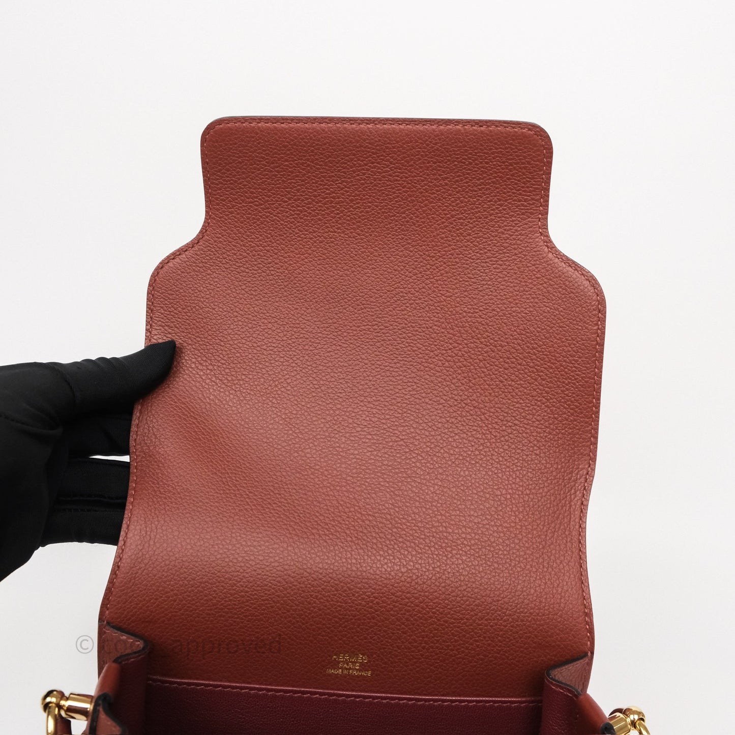 Hermès Mini Roulis Rouge H 55 Evercolor Gold Hardware