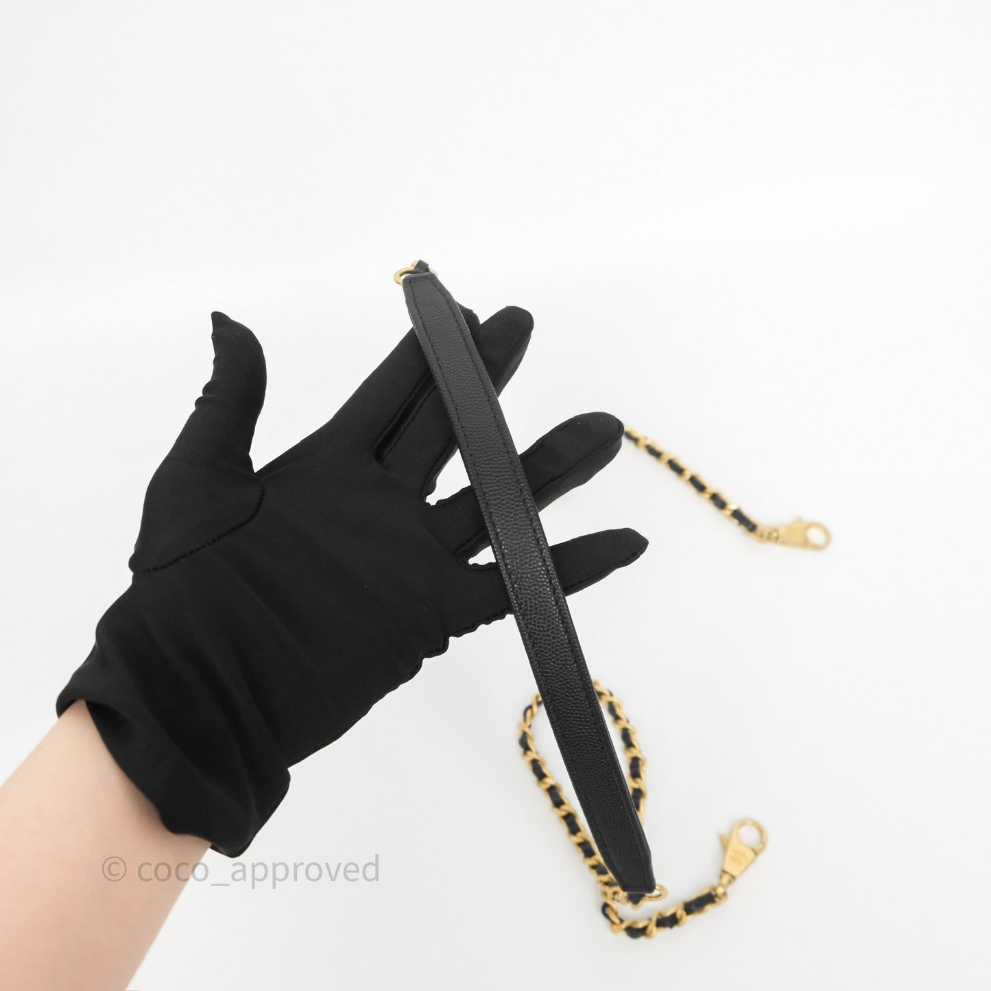Chanel Small Coco Handle Quilted Black Caviar Aged Gold Hardware Lizard Handle
