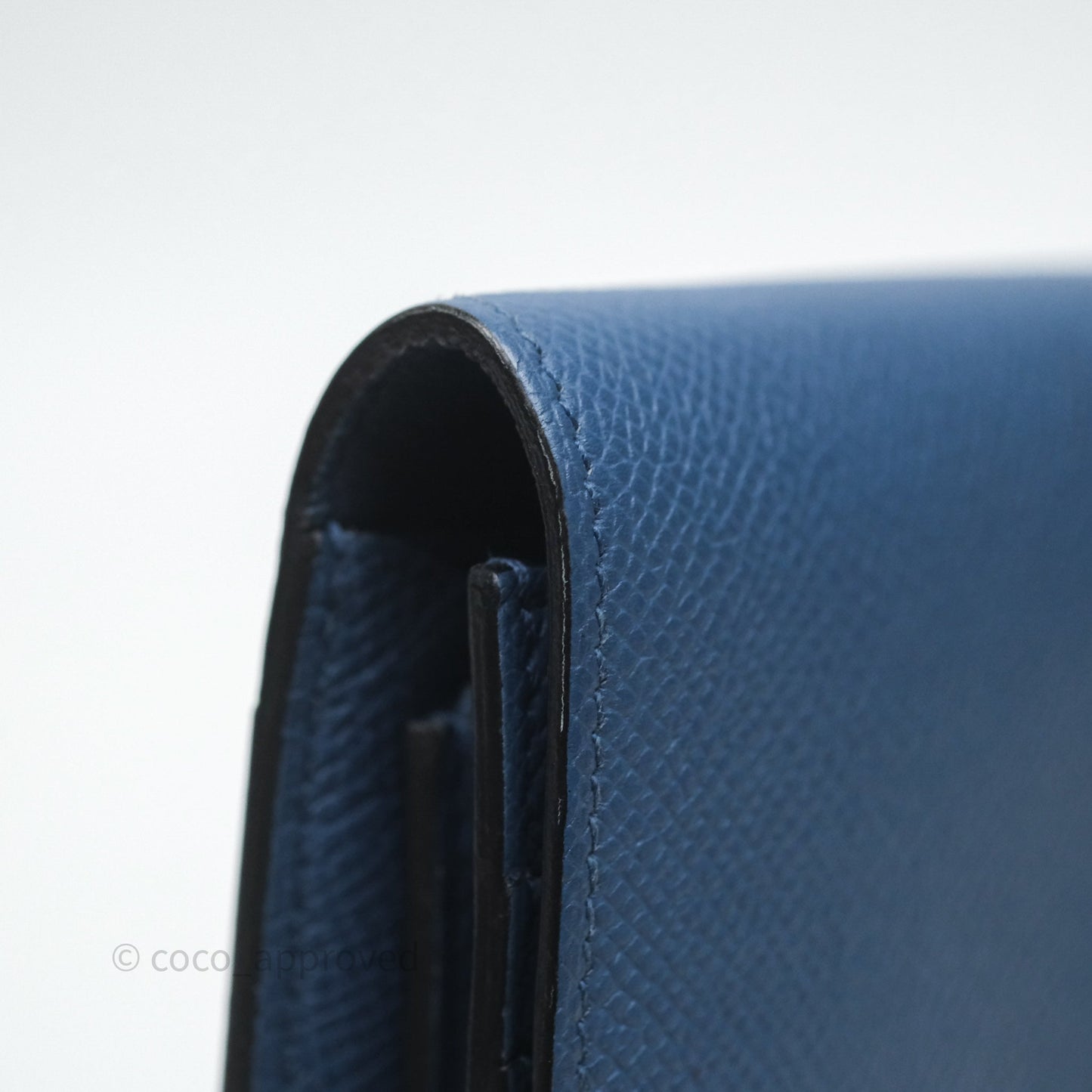 Hermès Constance Short Wallet Bleu Agate R2 Epsom Gold Hardware