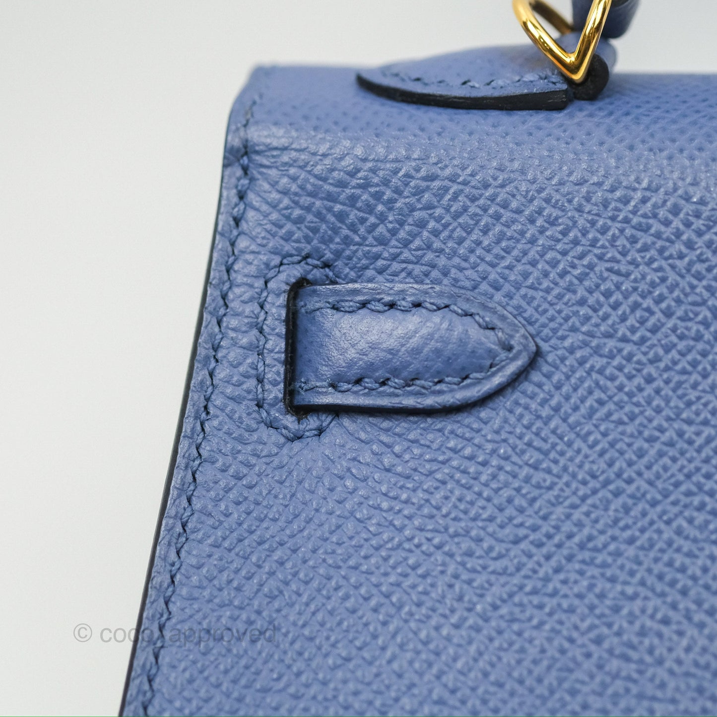 Hermès Mini Kelly II Bleu Brighton Epsom Gold Hardware