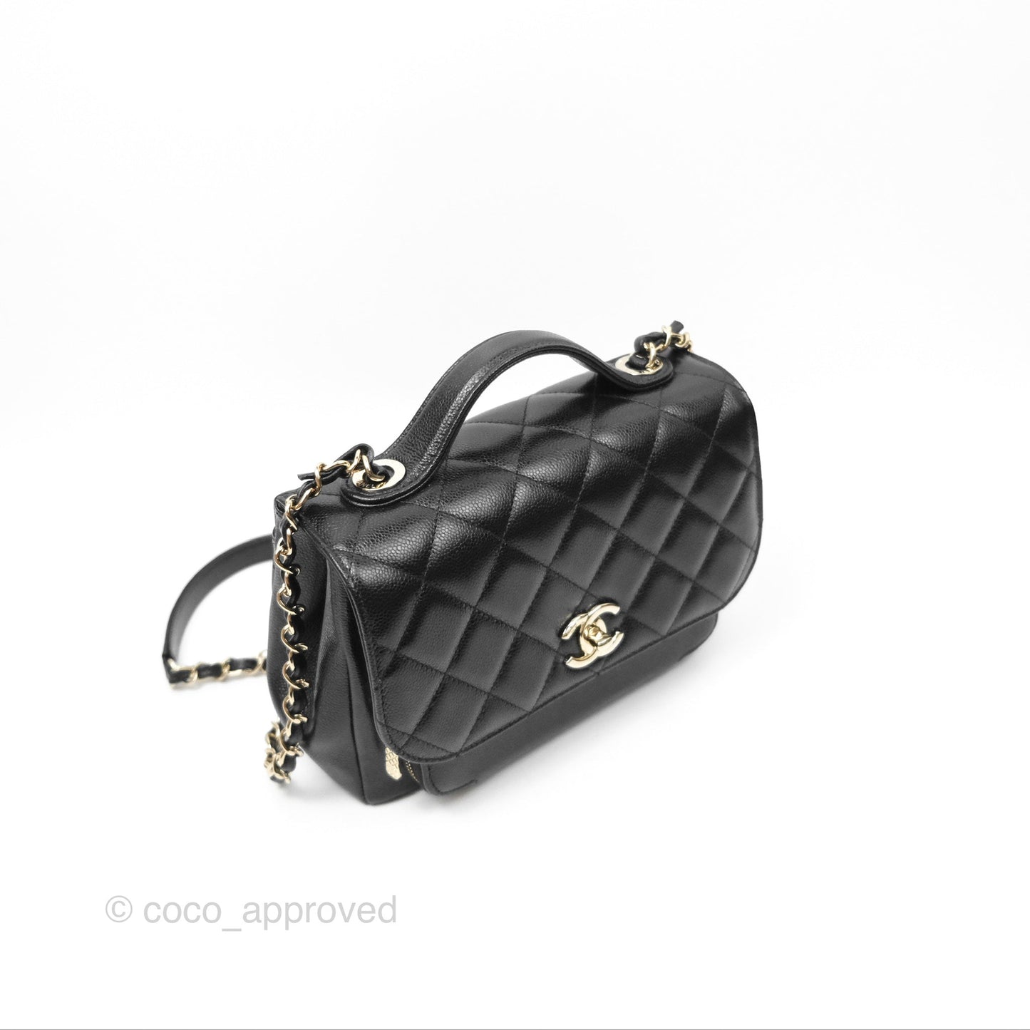 Chanel Quilted Medium Business Affinity Flap Black Caviar Light Gold Hardware