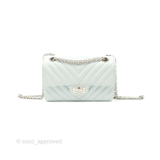 Chanel Mini Reissue 224 Blue Aged Calfskin Silver Hardware