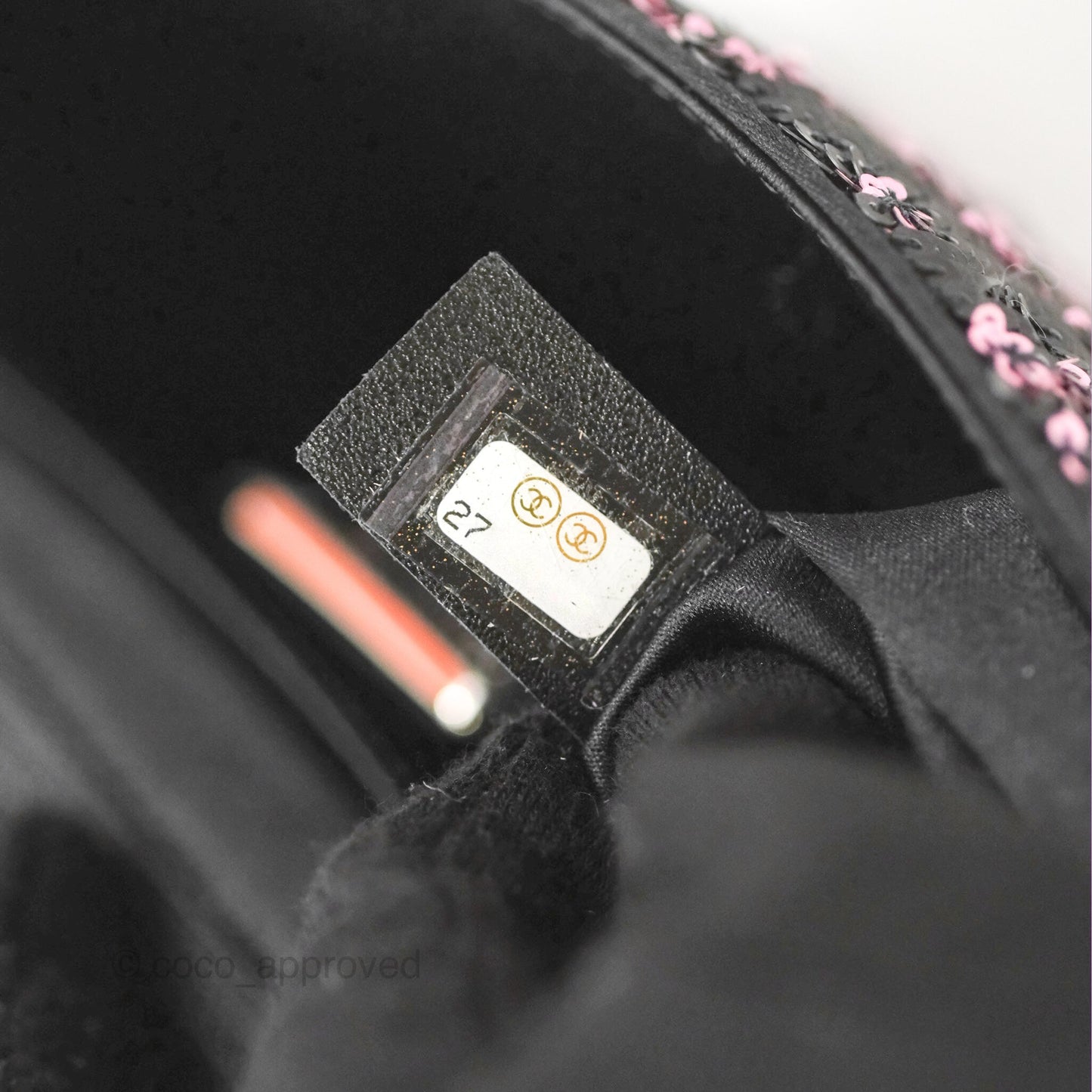 Chanel Medium CC Sequins Flap Bag Pink & Black Silver Hardware