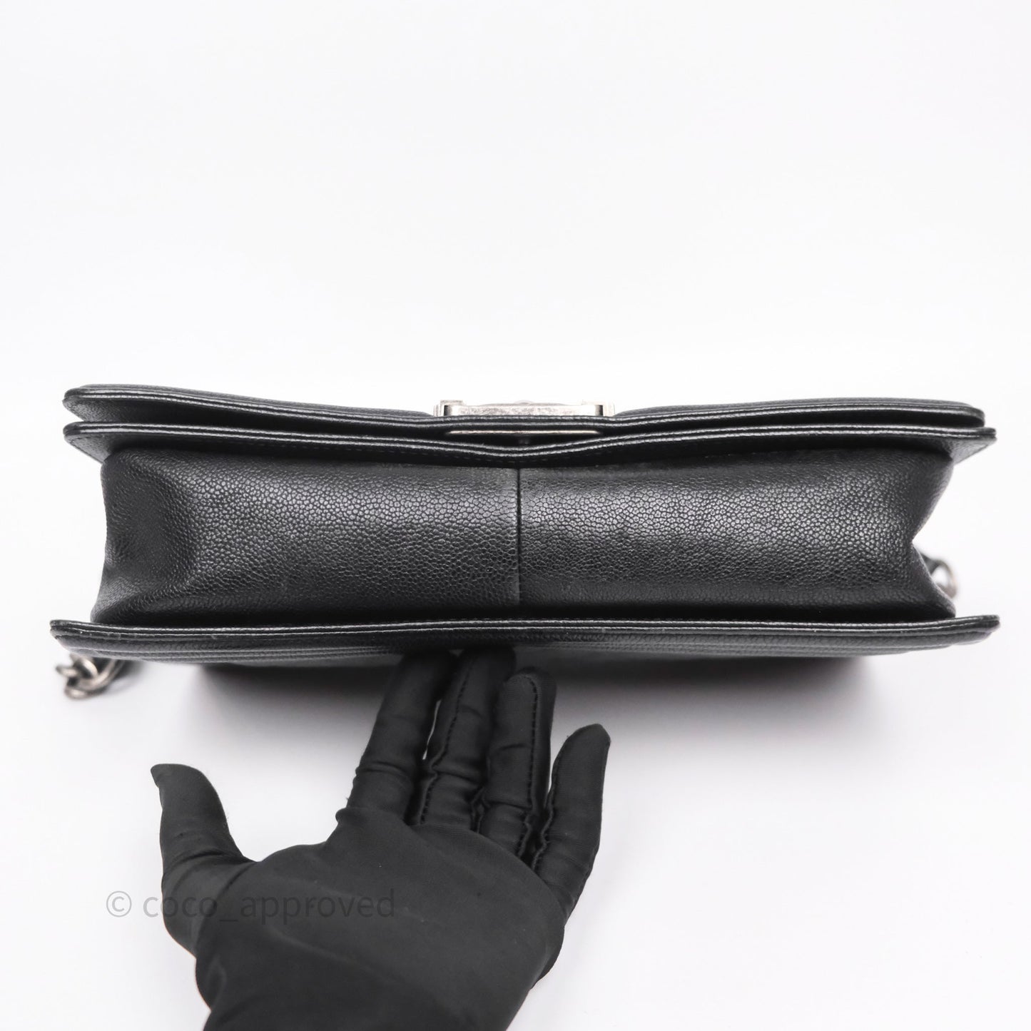 Chanel Quilted New Medium Boy Black Caviar Ruthenium Hardware