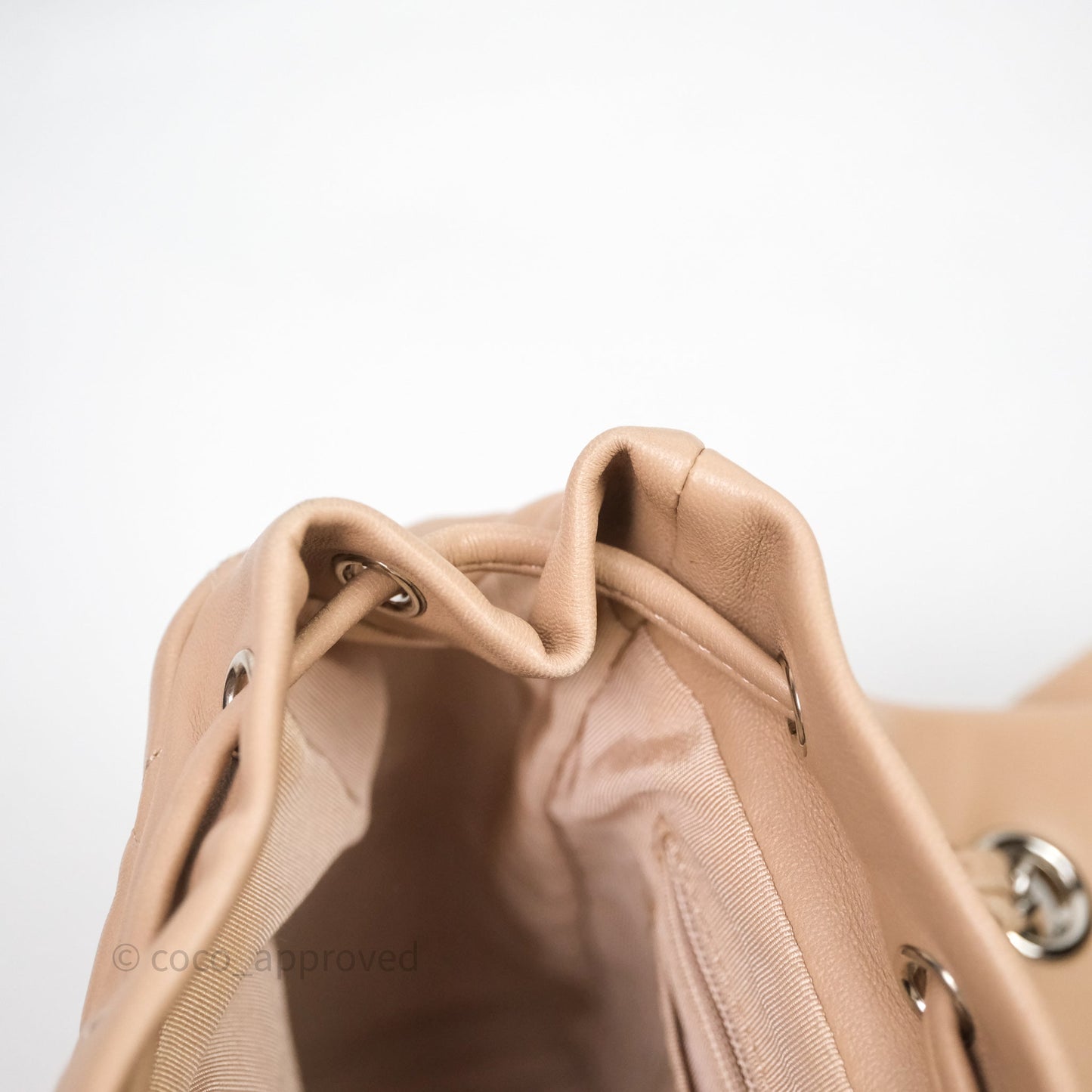Chanel Quilted Small Urban Spirit Backpack Beige Lambskin Silver Hardware