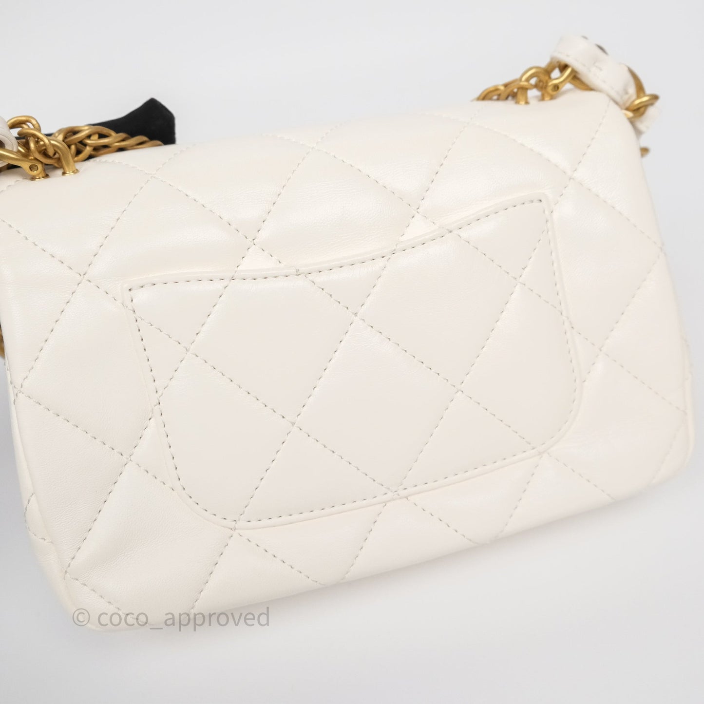 Chanel Small Fancy Jewel Flap White Shiny Lambskin Aged Gold Hardware 23S
