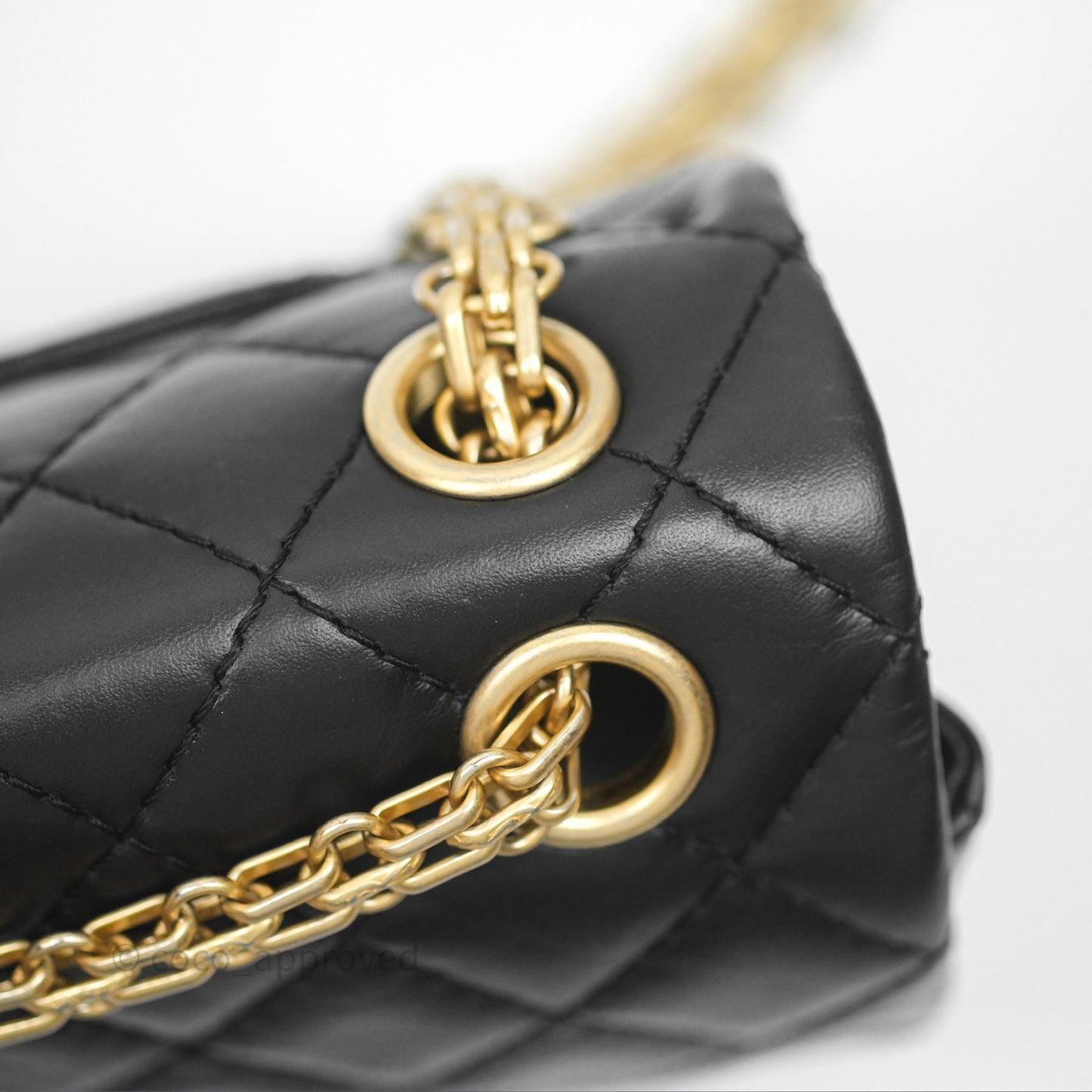 Chanel Mini Reissue 224 Black Aged Calfskin Gold Hardware