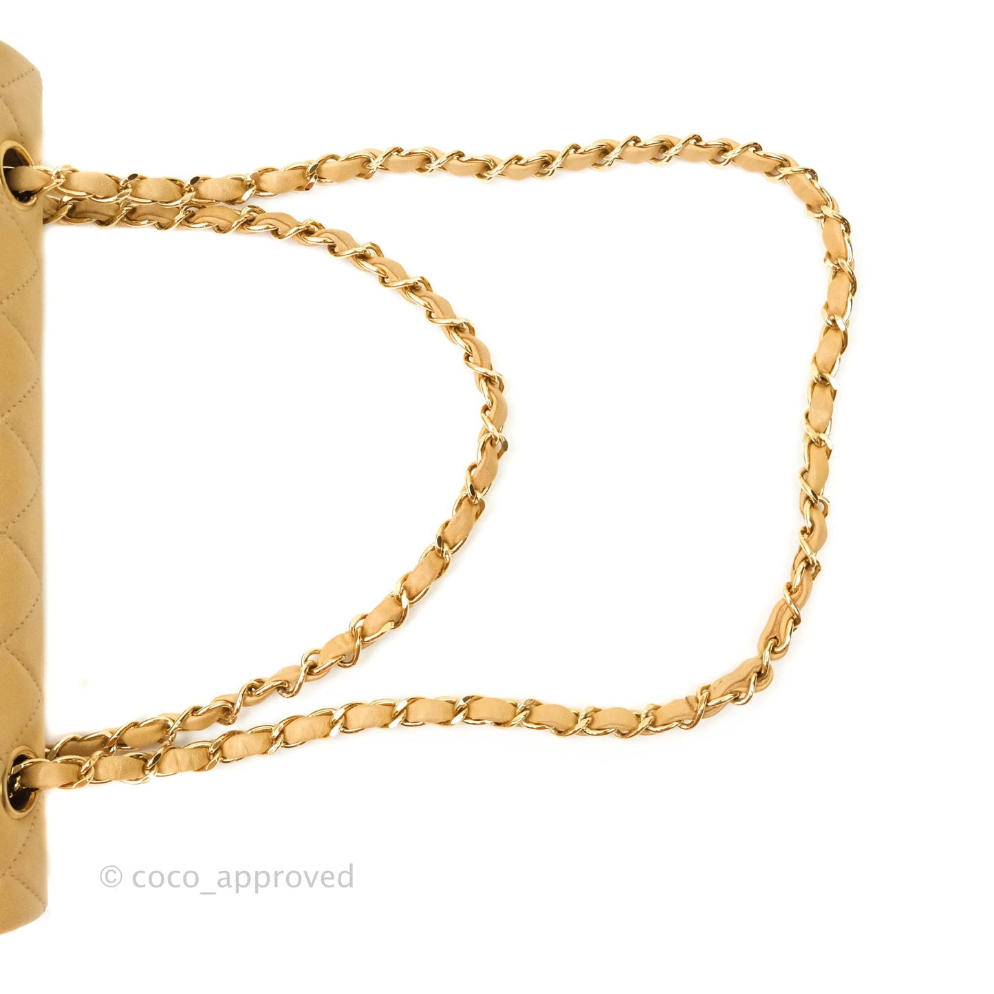 Chanel Classic Vintage M/L Medium Double Flap Bag Beige Lambskin 24K Gold Hardware
