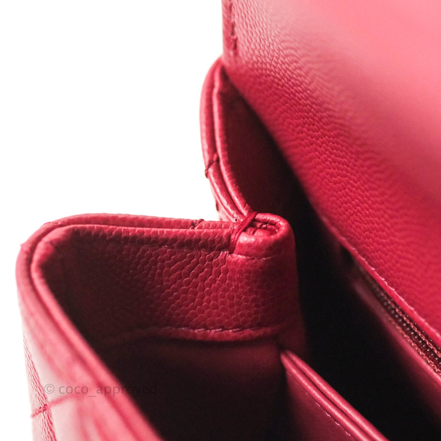 Chanel Mini (Small) Coco Handle Quilted Red Caviar Gold Hardware 21A