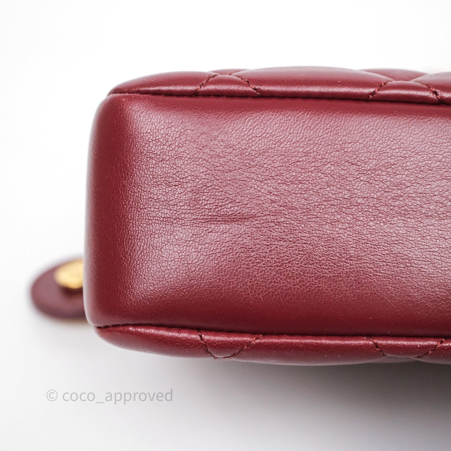 Chanel Small Camera Bag Burgundy Lambskin Gold Hardware