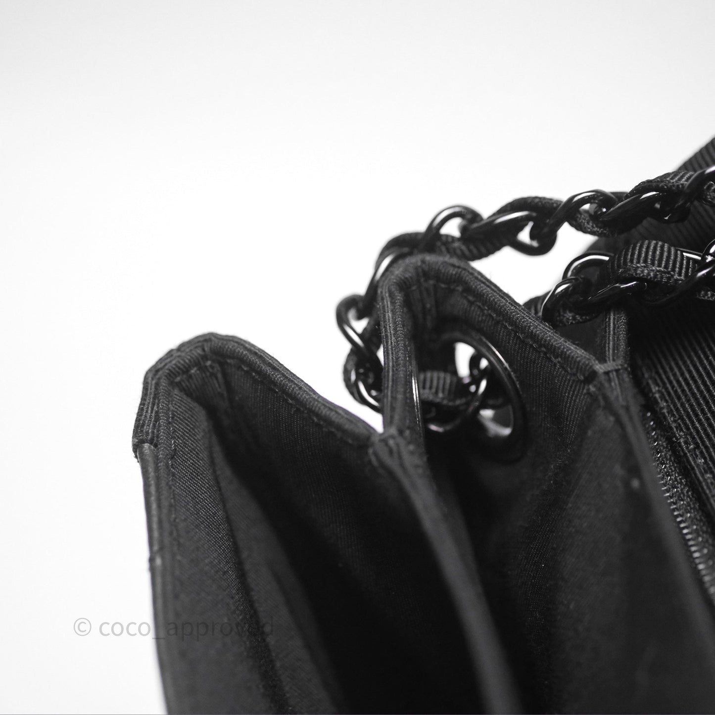 Chanel Quilted Accordion Flap Bag So Black Two Tone Lambskin Fabric