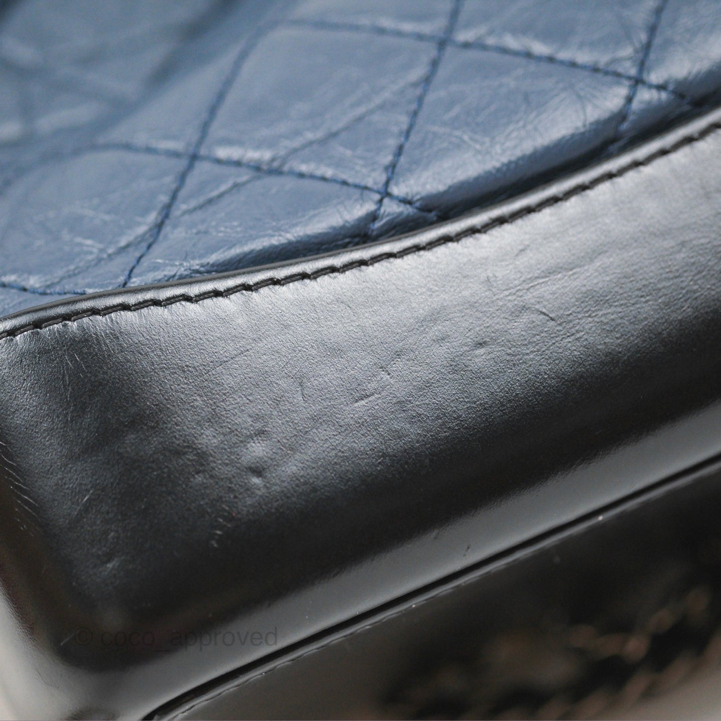 Chanel Small Gabrielle Backpack Navy Black Aged Calfskin