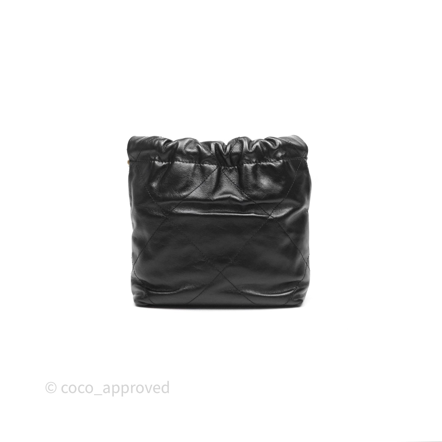 Chanel 22 Mini Bag Black Crumpled Calfskin Aged Gold Hardware