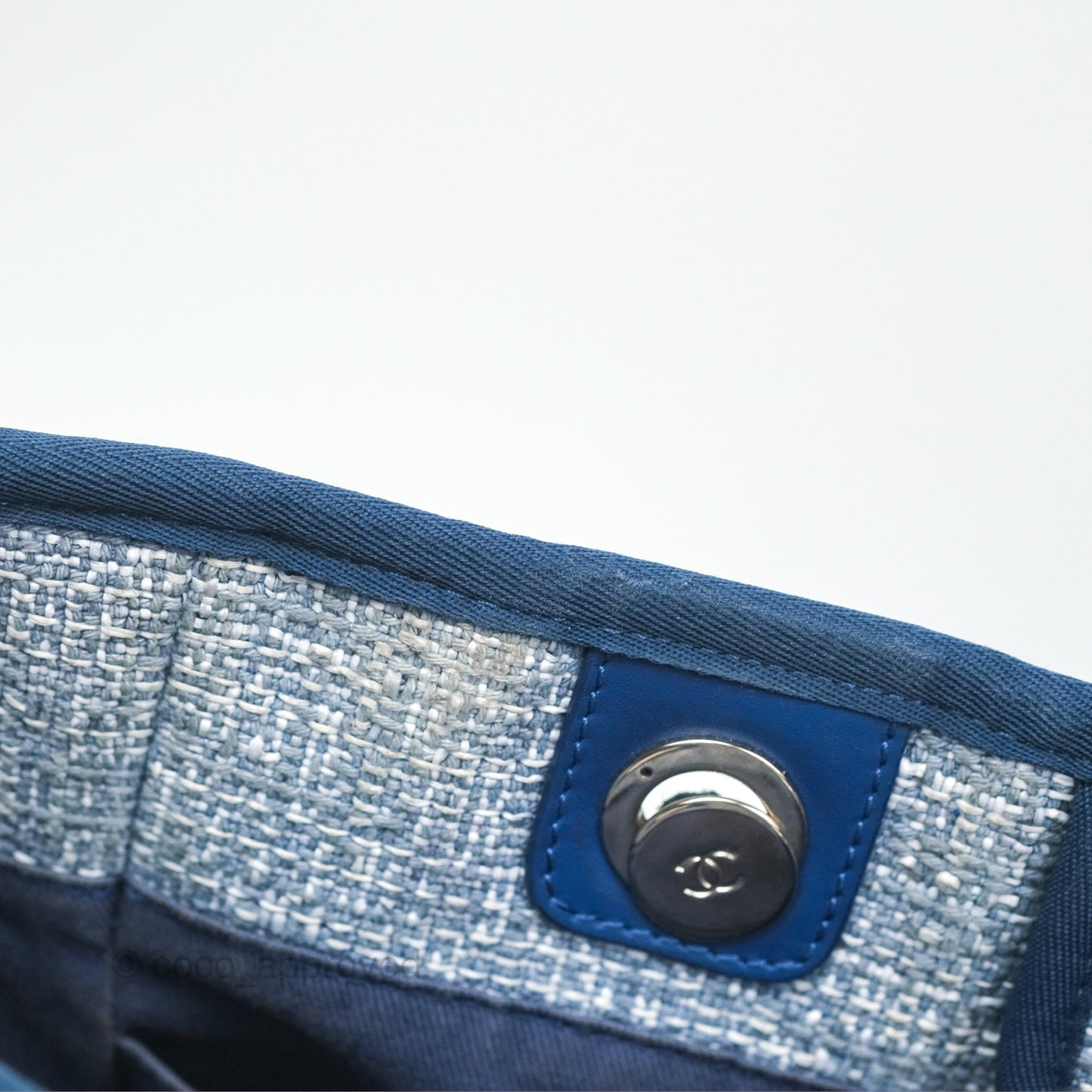 Chanel Medium Deauville Tote Blue Canvas