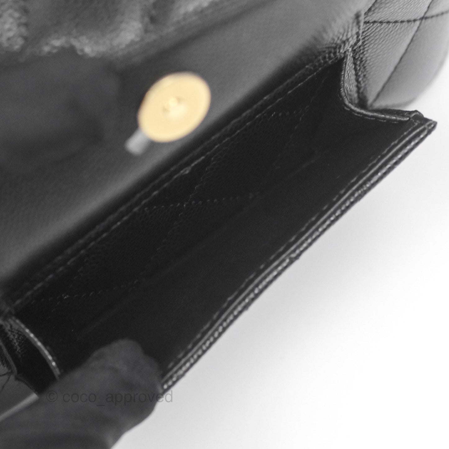 Chanel Cargo Pocket Top Handle Vanity with Chain Black Caviar Gold Hardware