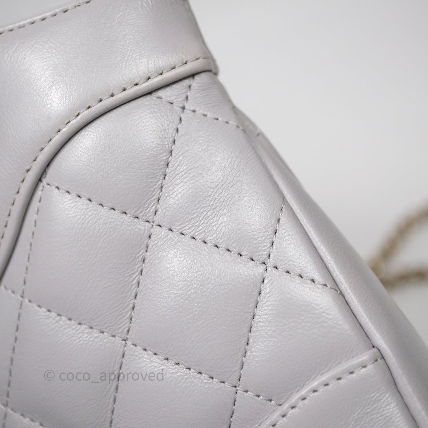 Chanel Nano 31 Grey Shiny Lambskin Gold Hardware