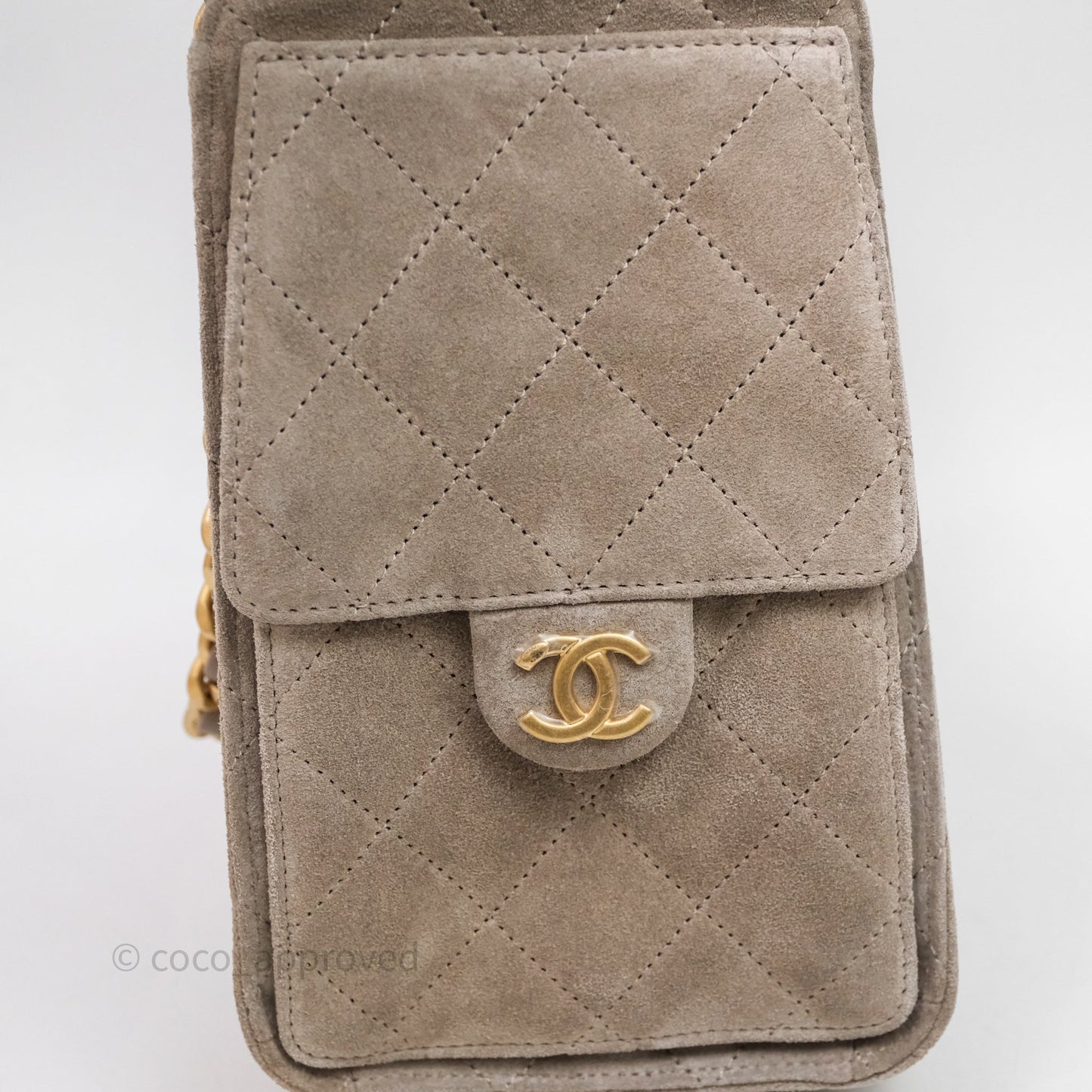 Chanel 25 Small Suede Calfskin Aged Gold Hardware