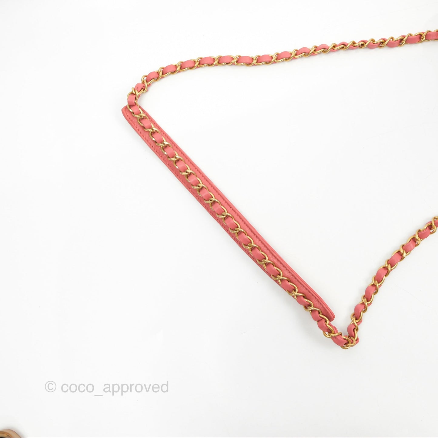 Chanel Chain Infinity Camera Case Pink Goatskin Aged Gold Hardware