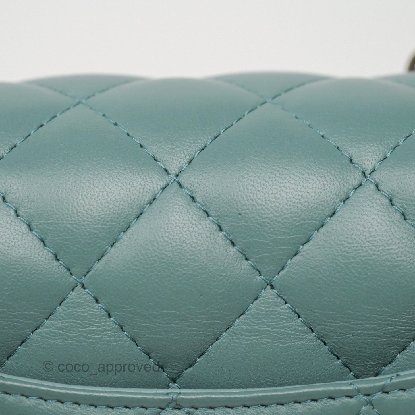 Chanel Quilted Mini Rectangular Flap Turquoise Blue Lambskin Gold Hardware