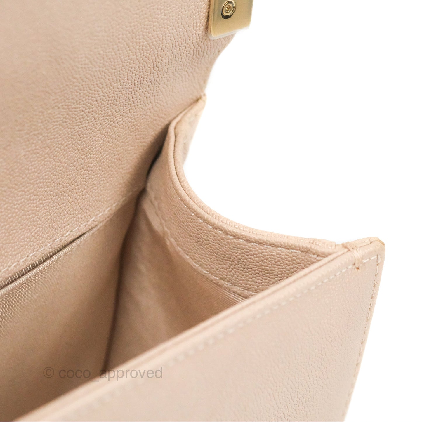 Chanel Quilted Medium Boy Dusty Pink Caviar Gold Hardware