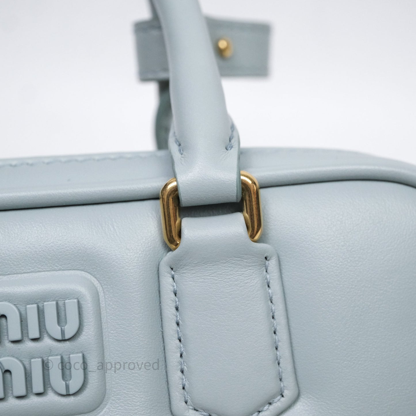 Miu Miu Arcadie Mini Bag Lago Blue Gold Hardware