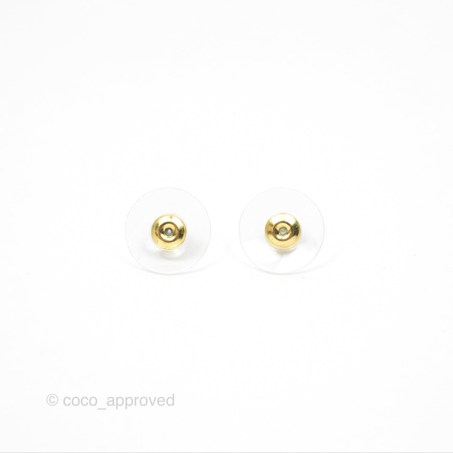 Chanel Crystal CC Resin Black Earrings Gold Tone 23A