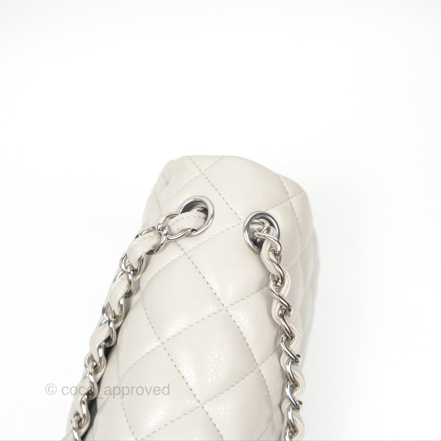 Chanel Jumbo Double Flap Light Grey Caviar Silver Hardware⁣⁣