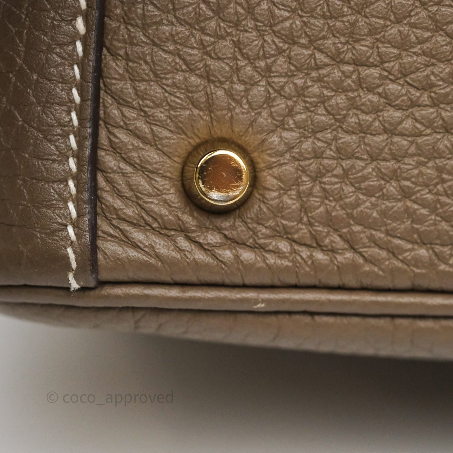 Hermès Mini Lindy 20 Etoupe 18 Clemence Gold Hardware