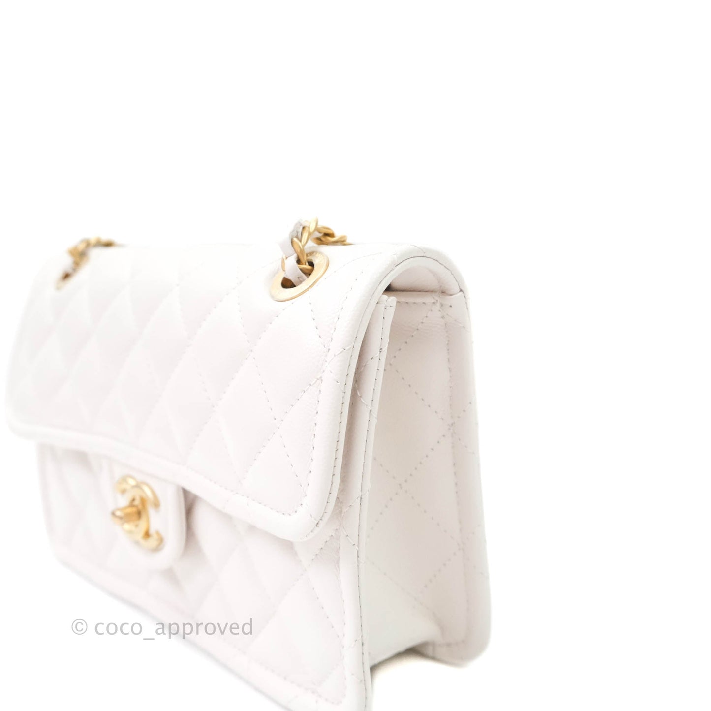 Chanel Small With Chain (O-purse-vanity With Chain) White