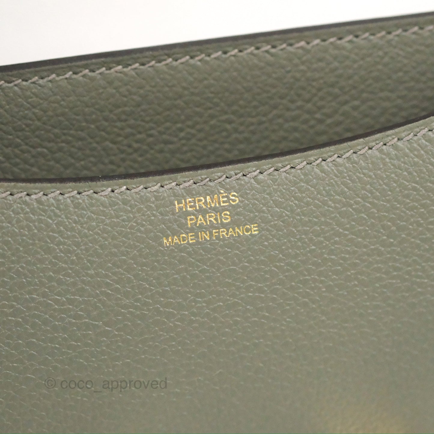 Hermès Constance Mini 18cm with Mirror Gris Meyer 0L/Gris Pale M4 Evercolor Gold Hardware