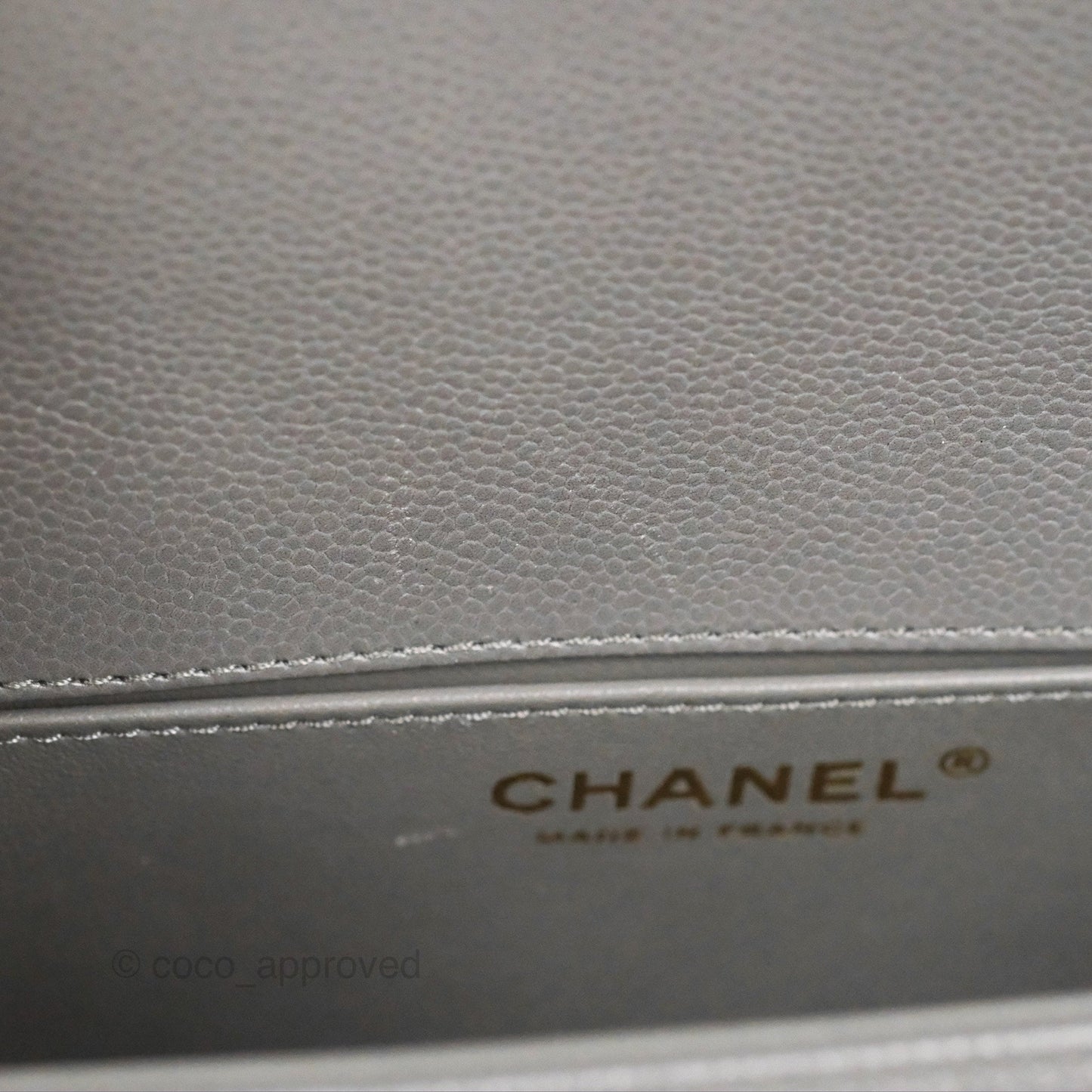 Chanel Small Boy Dark Grey Caviar Aged Gold Hardware