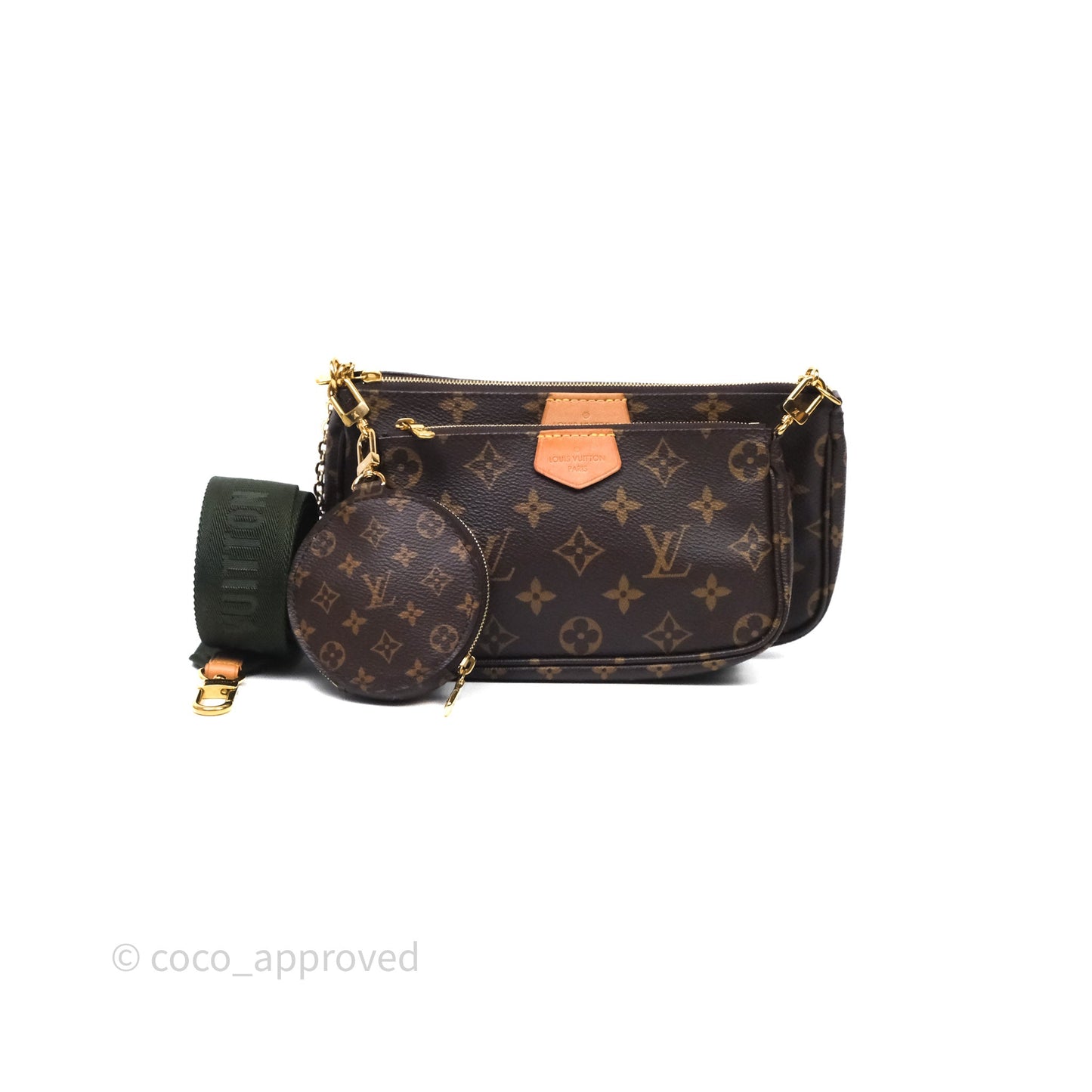 Louis Vuitton Multi Pochette Accessories Khaki Monogram Canvas