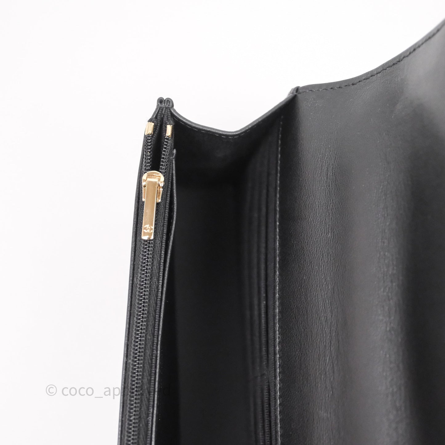 Chanel Top Handle Wallet On Chain WOC Black Lambskin Gold Hardware