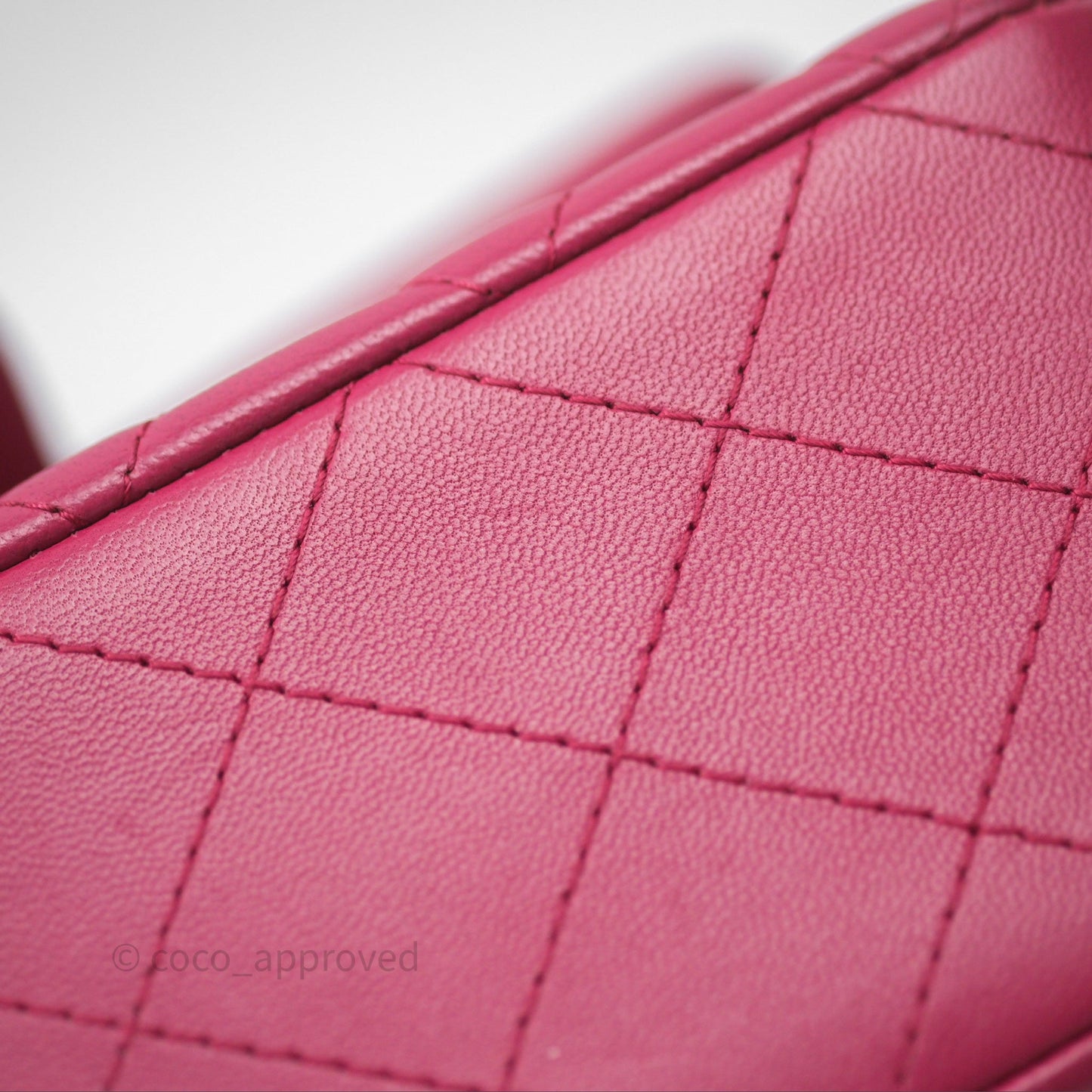 Chanel Quilted Mini Rectangular Flap Dark Pink Lambskin Silver Hardware