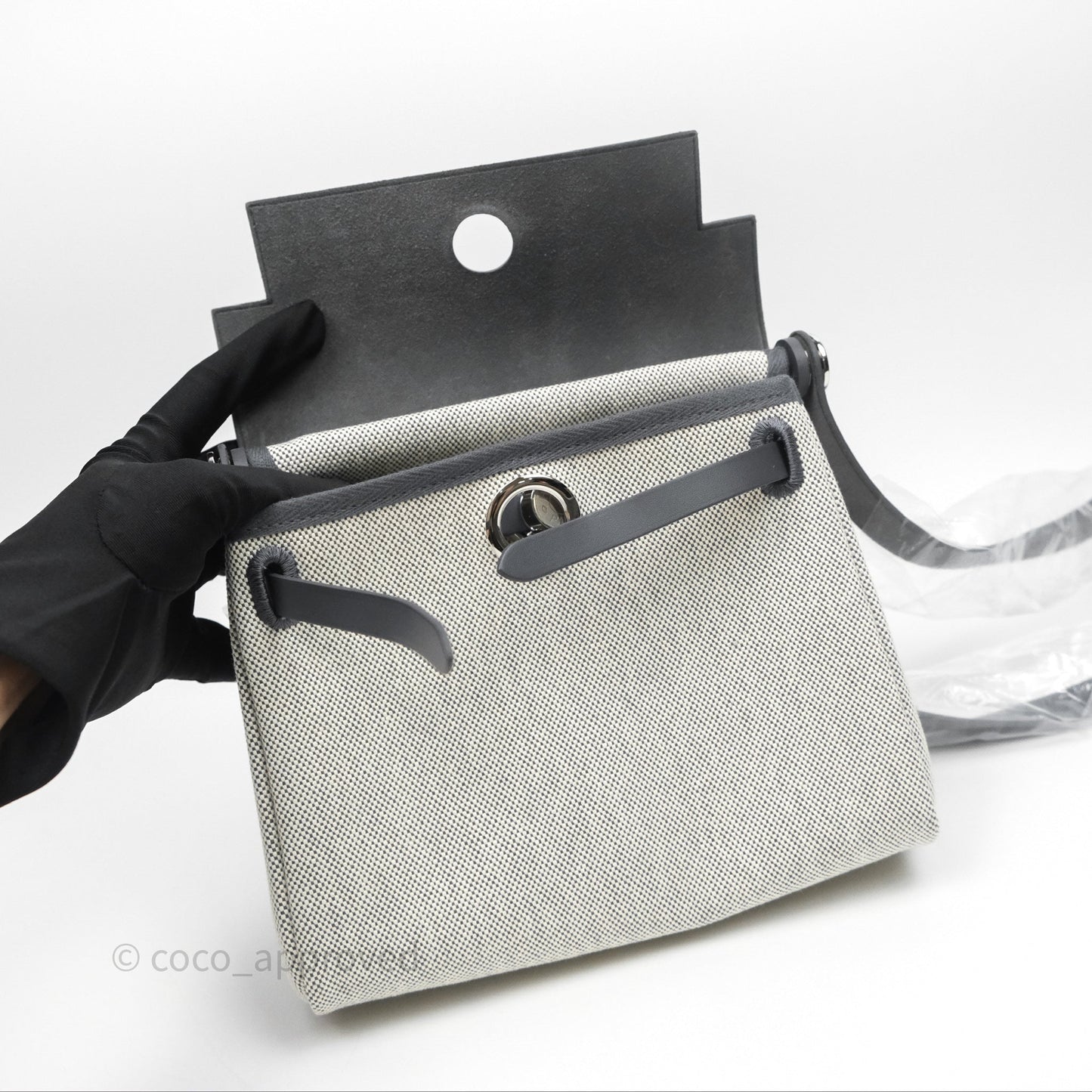 Hermès Herbag Zip 20 Mini Ardoise 85 Canvas Palladium Hardware