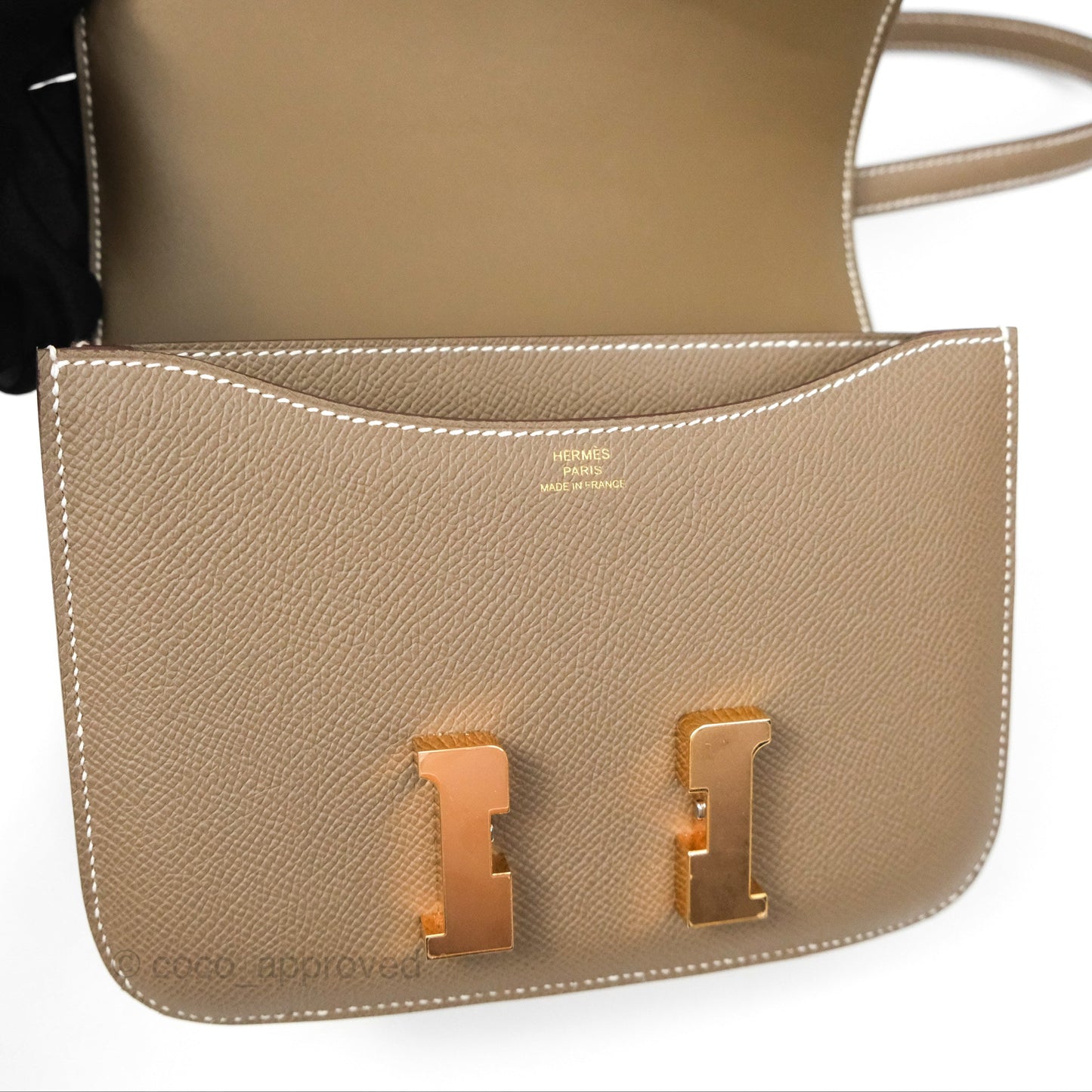 Hermès Constance Mini 18cm Mirror Etoupe Epsom Rose Gold Hardware