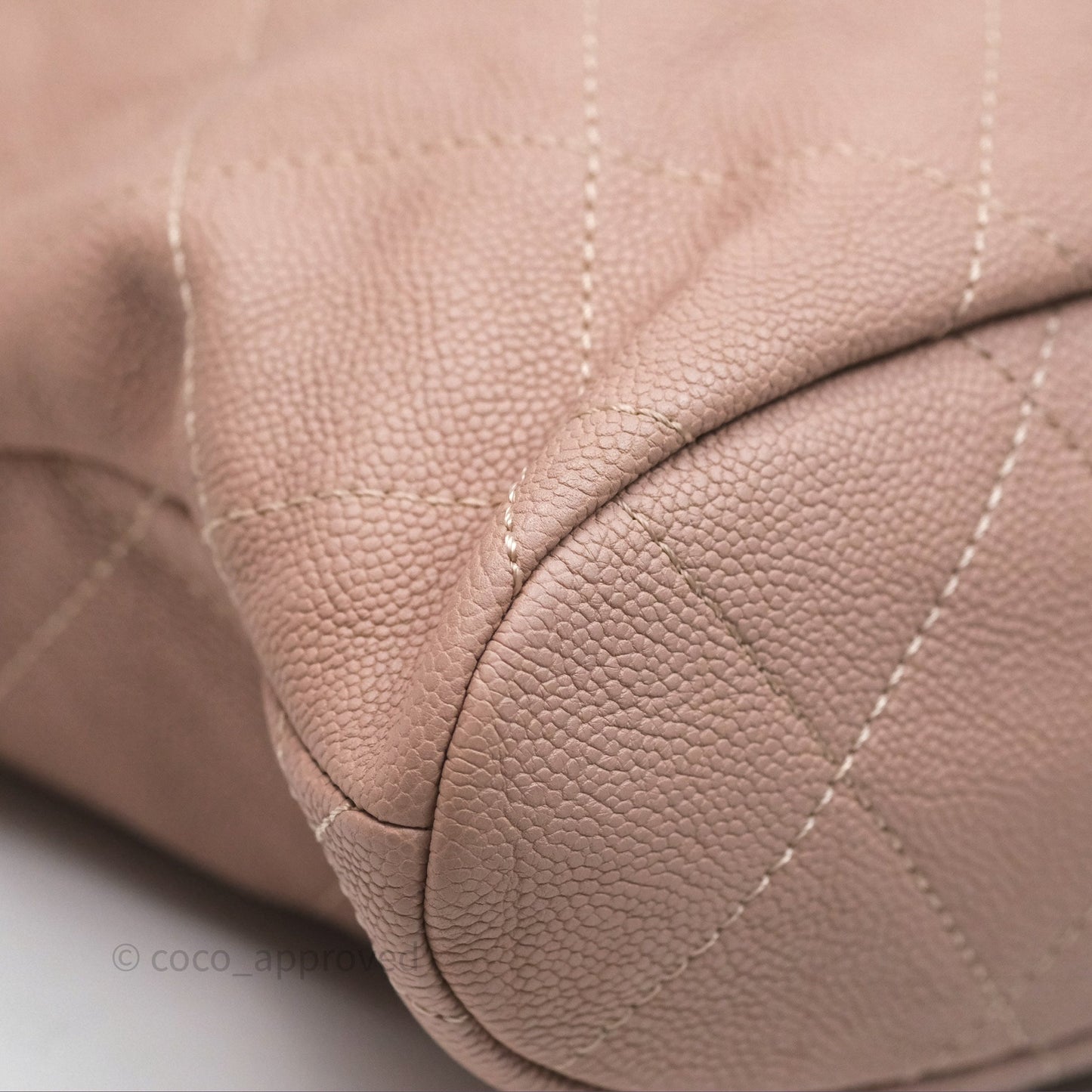 Chanel Quilted Tote Bag Pink Caviar Silver Hardware